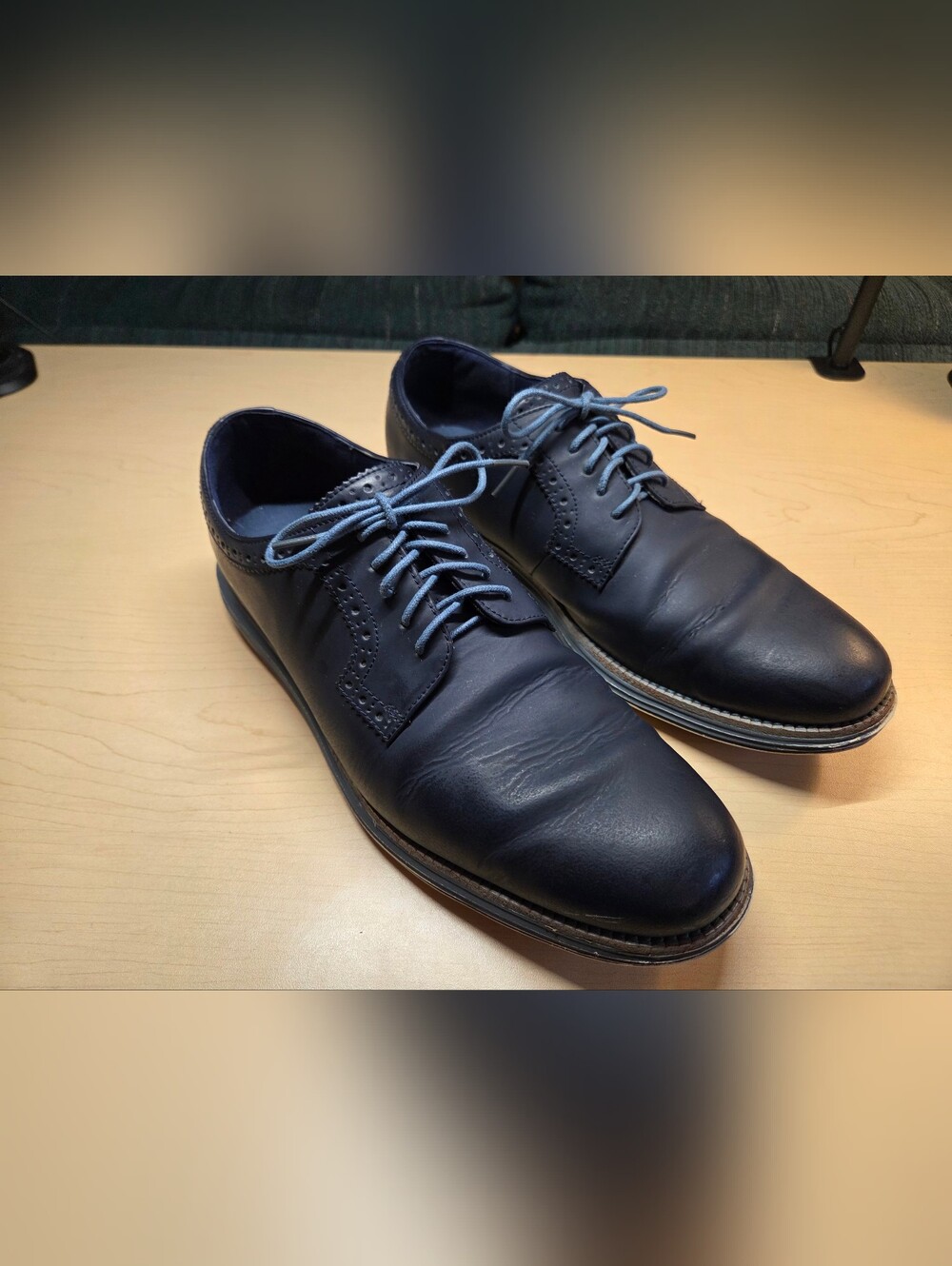 Cole Haan Men's Navy Leather Original Grand dress shoe Sz 12